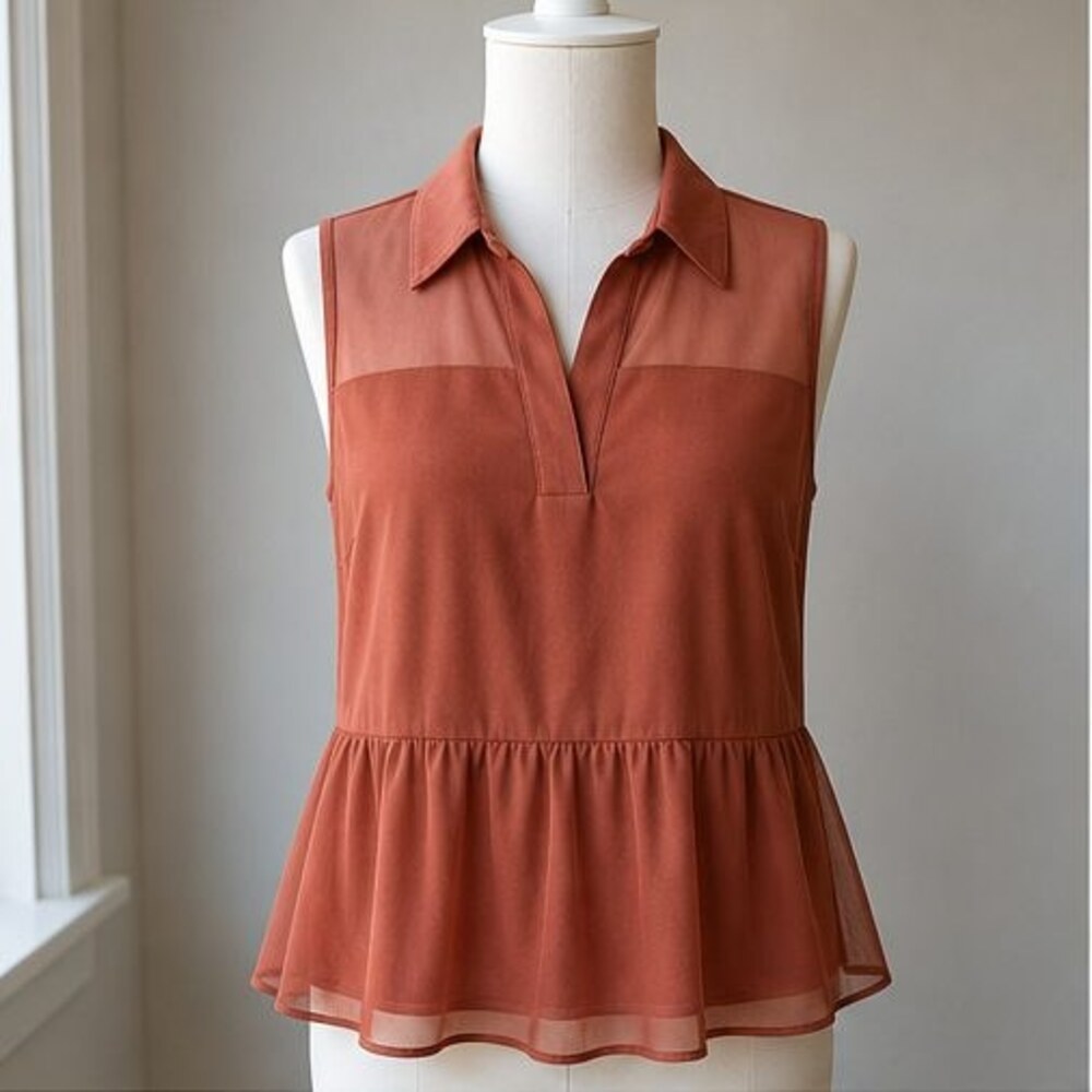 Rust Peplum Top